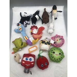 14 Pcs Mini Stuffed Small Plush Animal Miniature toys USED SEE PHOTO